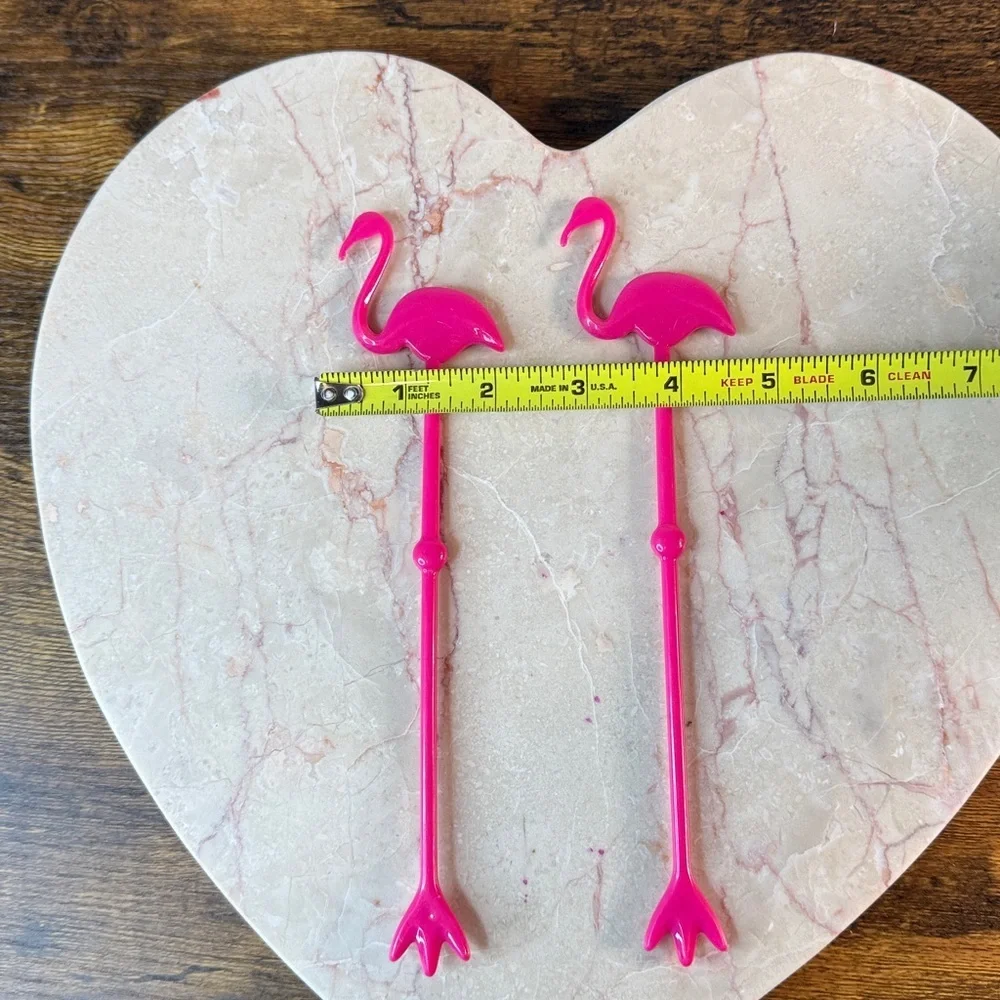 Pink Flamingo Drink Stirrers Set Of 2